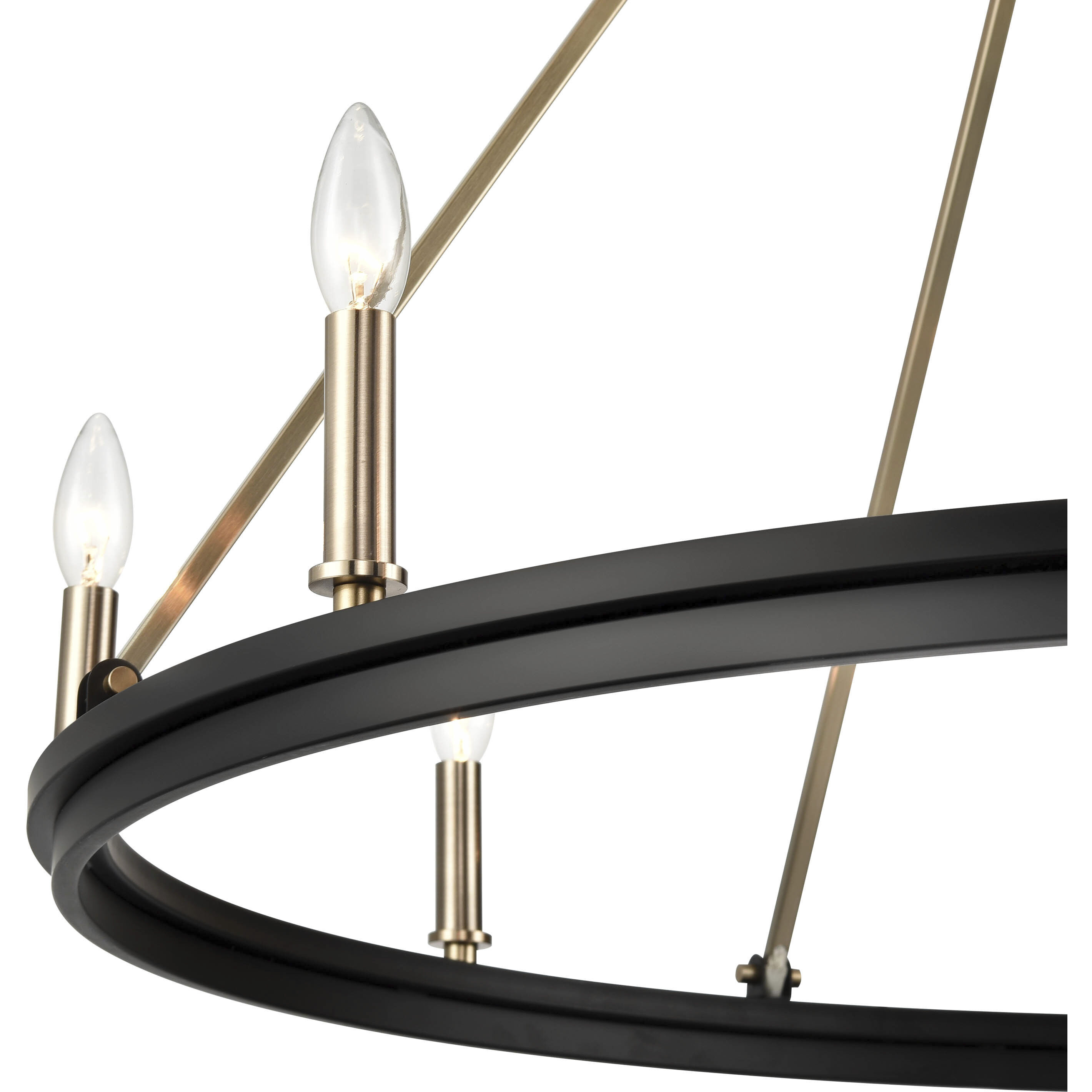 Carruth 8 Light 36 inch Matte Black/Modern Gold Chandelier Ceiling Light